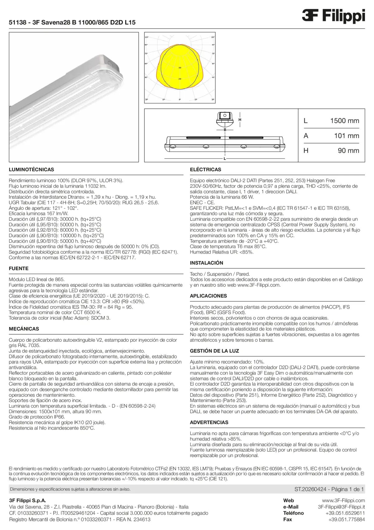 51138 - 3F Savena28 B 11000-865 D2D L15 - Datasheet - es