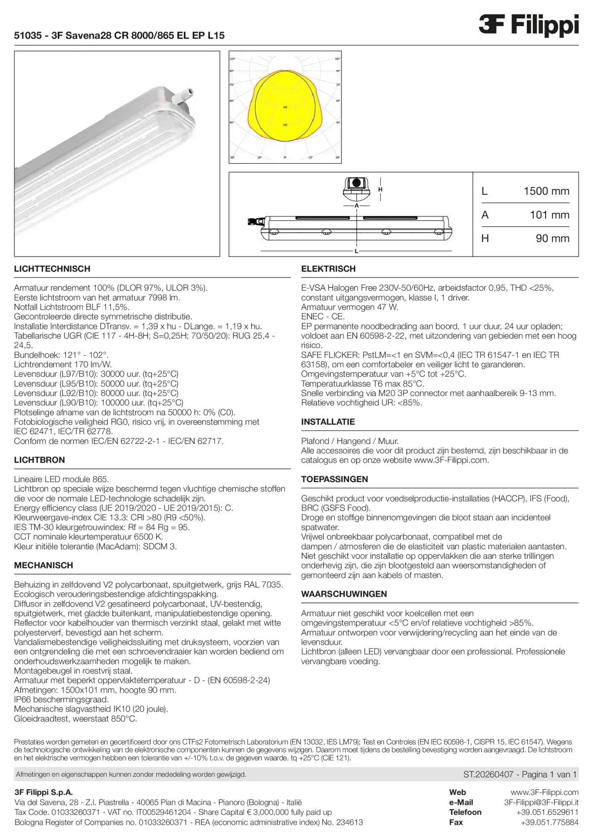 51035 - 3F Savena28 CR 8000-865 EL EP L15 - Datasheet - nl
