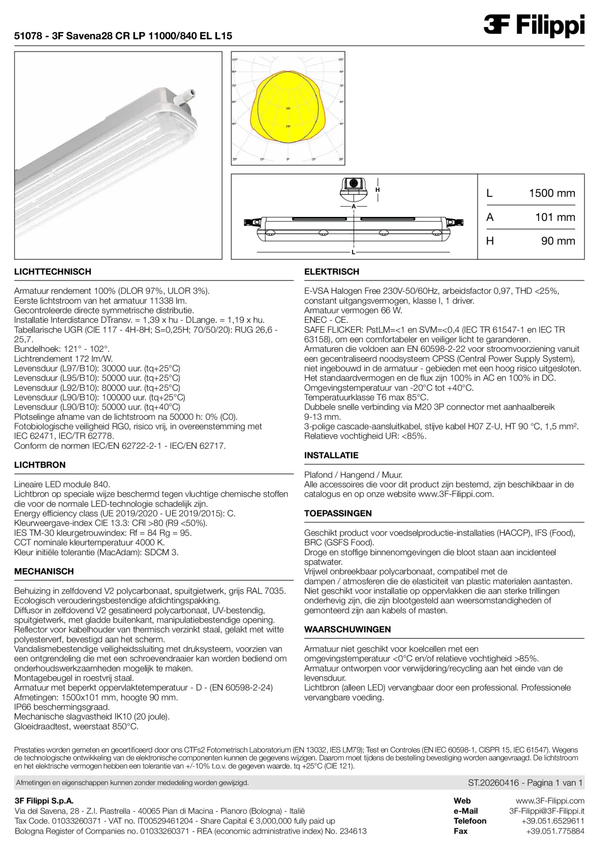 51078 - 3F Savena28 CR LP 11000-840 EL L15 - Datasheet - nl