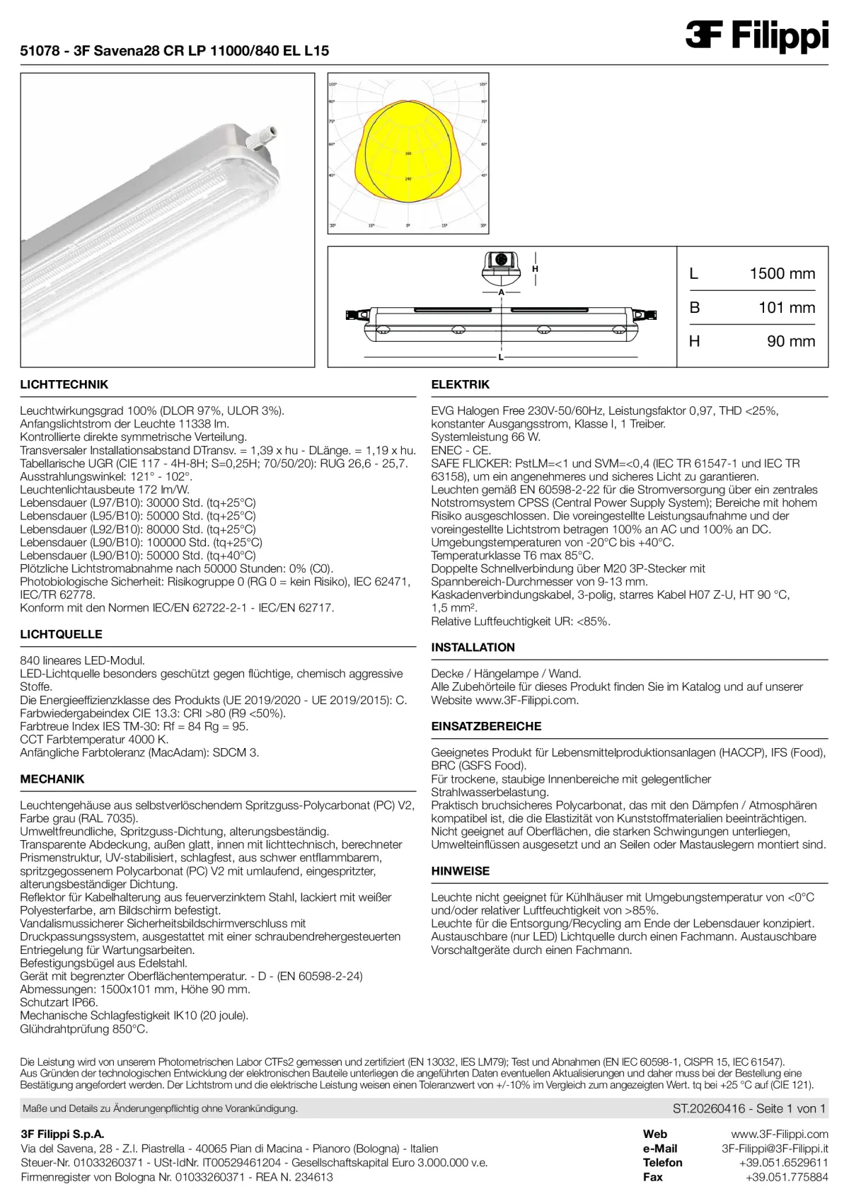 51078 - 3F Savena28 CR LP 11000-840 EL L15 - Datasheet - de