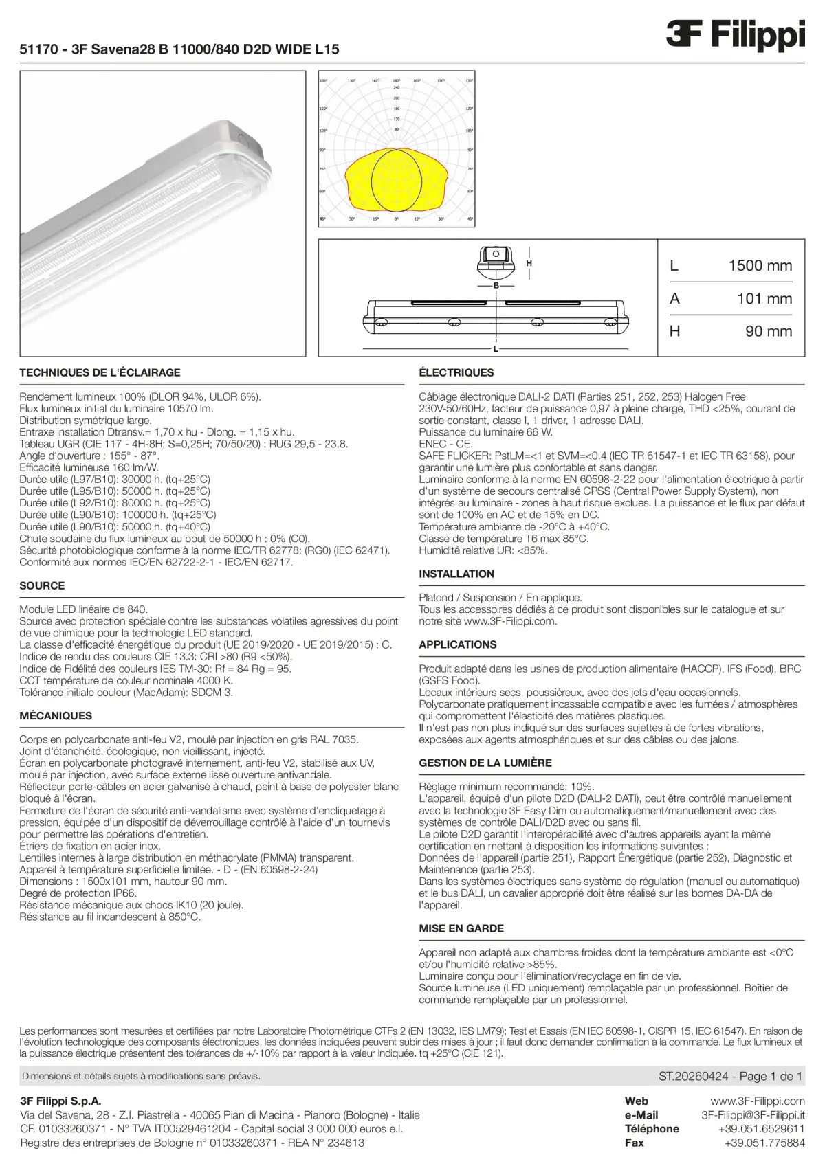 51170 - 3F Savena28 B 11000-840 D2D WIDE L15 - Datasheet - fr