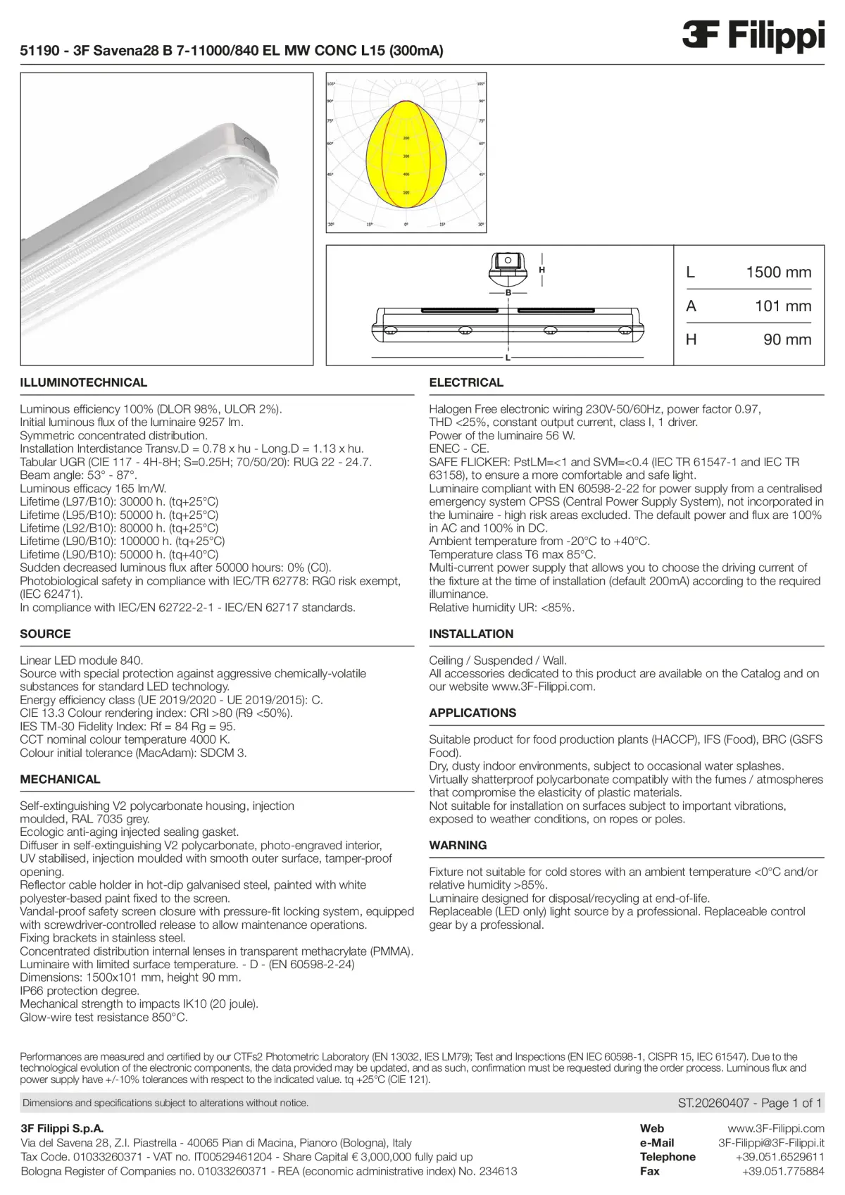 51190 - 3F Savena28 B 7-11000-840 EL MW CONC L15 (300mA) - Datasheet - en