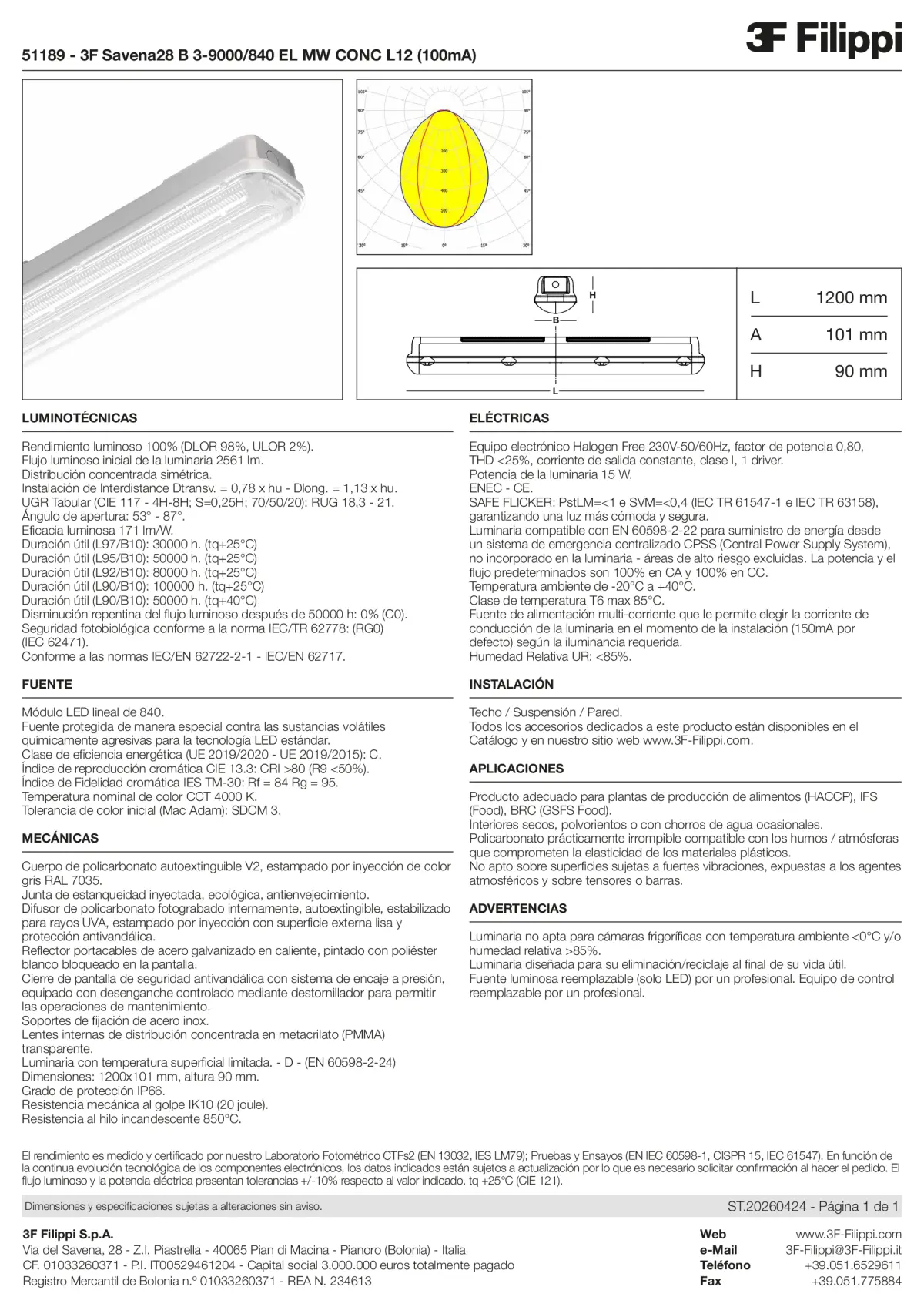 51189 - 3F Savena28 B 3-9000-840 EL MW CONC L12 (100mA) - Datasheet - es
