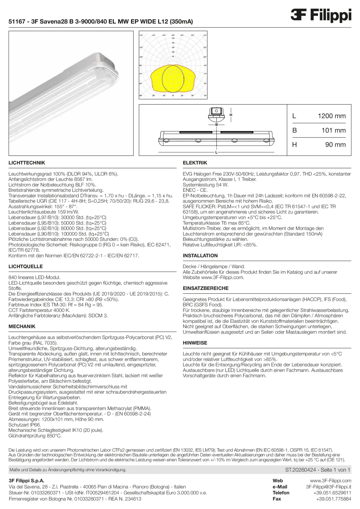 51167 - 3F Savena28 B 3-9000-840 EL MW EP WIDE L12 (350mA) - Datasheet - de