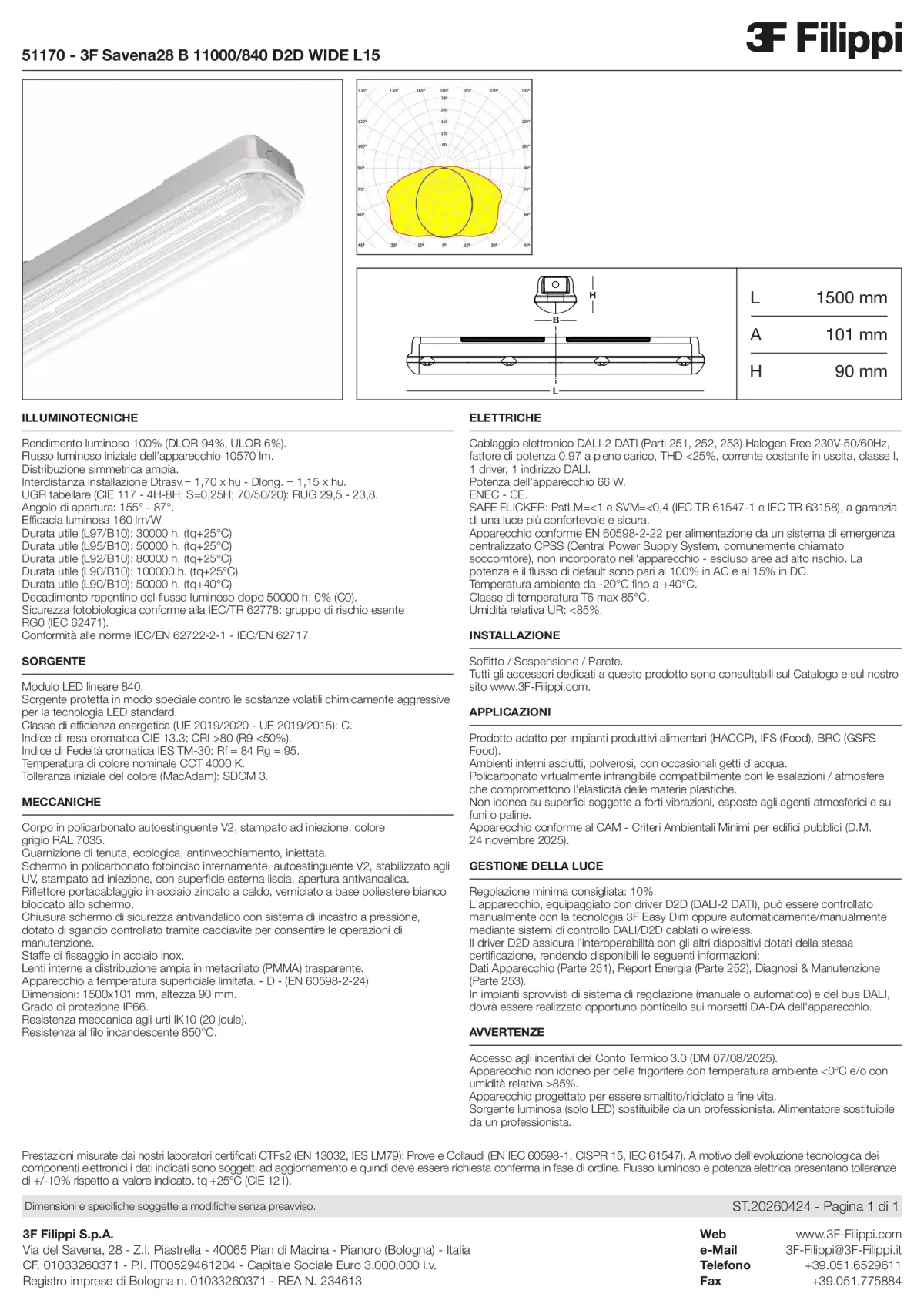 51170 - 3F Savena28 B 11000-840 D2D WIDE L15 - Datasheet - it