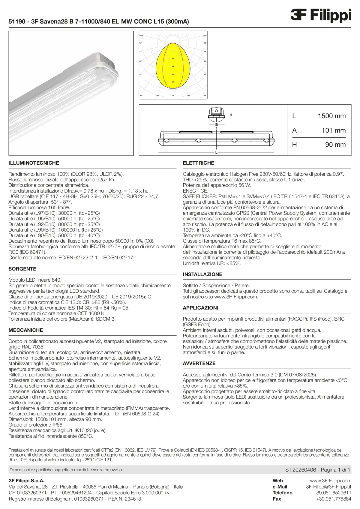 51190 - 3F Savena28 B 7-11000-840 EL MW CONC L15 (300mA) - Datasheet - it