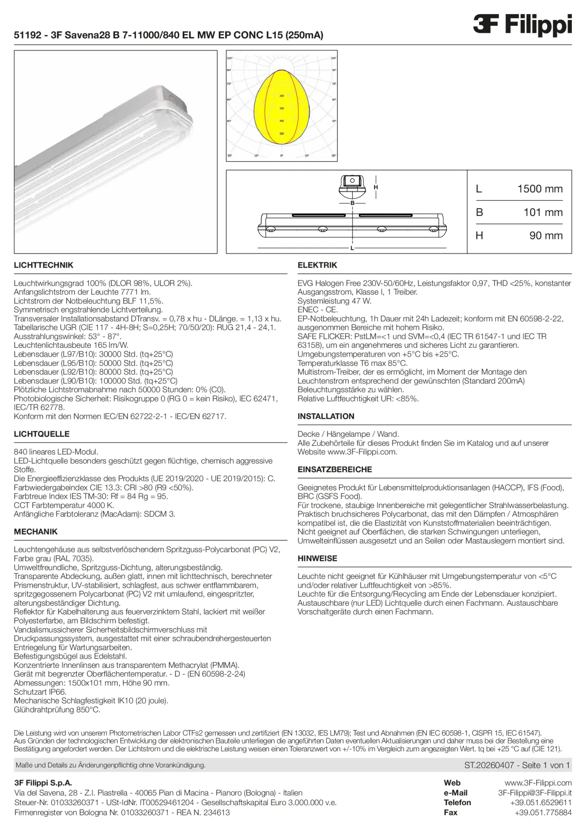 51192 - 3F Savena28 B 7-11000-840 EL MW EP CONC L15 (250mA) - Datasheet - de