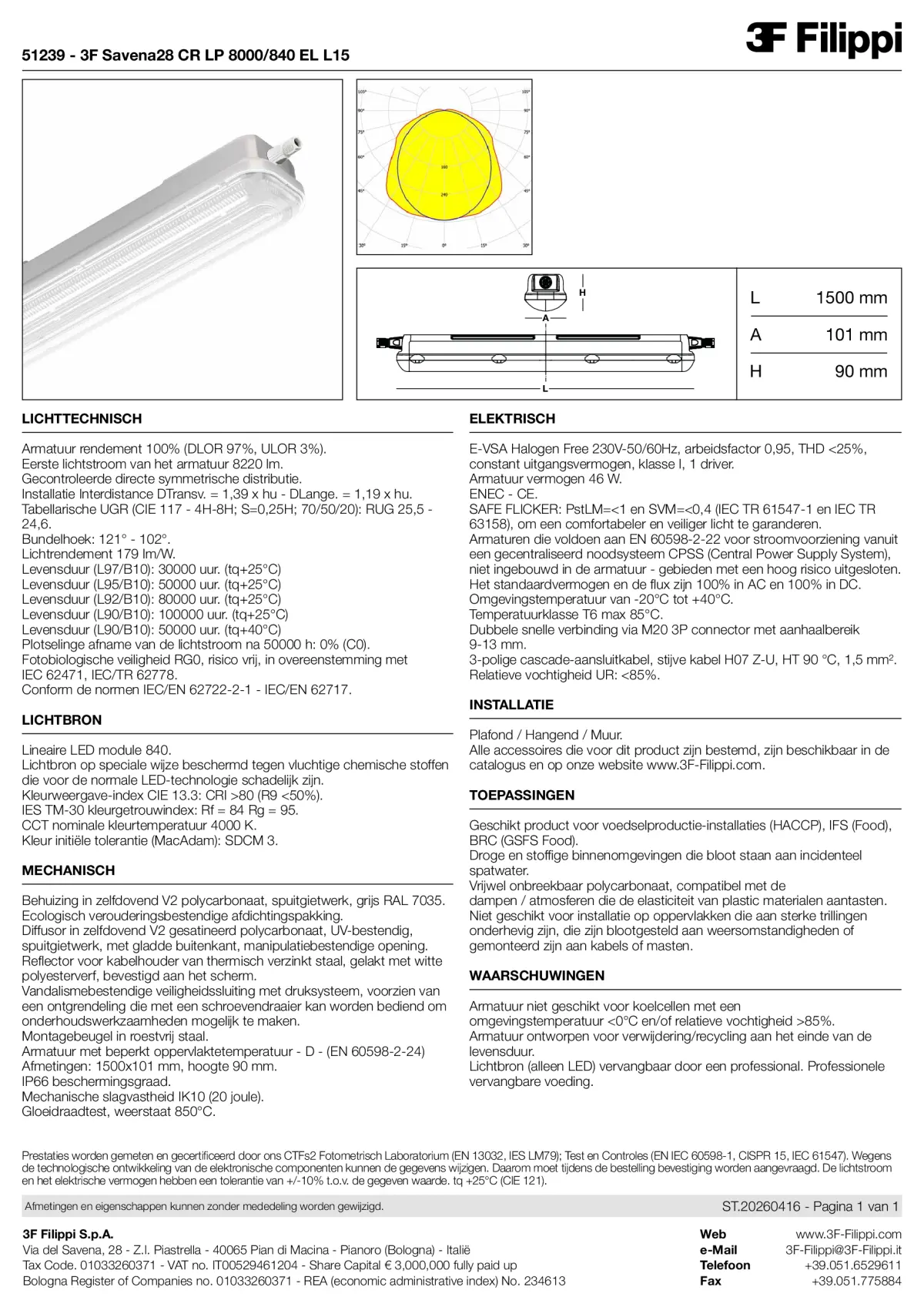 51239 - 3F Savena28 CR LP 8000-840 EL L15 - Datasheet - nl