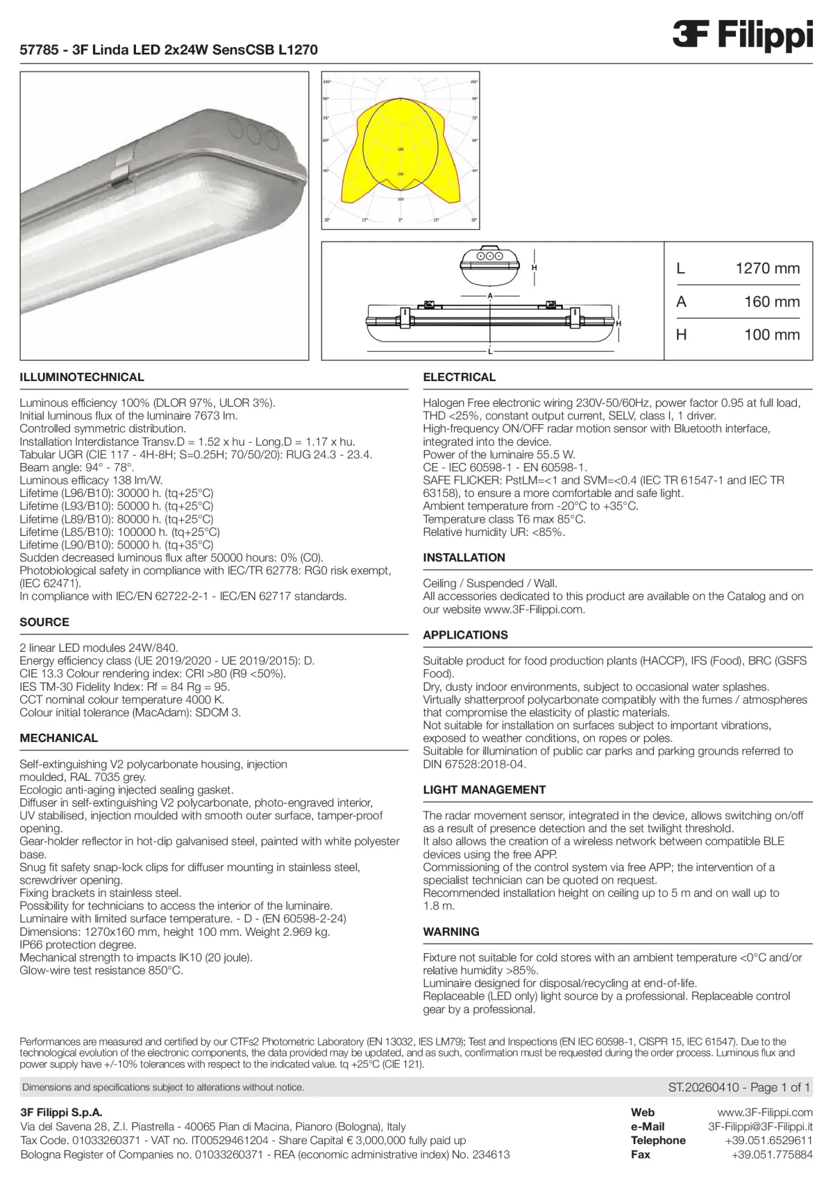 57785 - 3F Linda LED 2x24W SensCSB L1270 - Datasheet - en