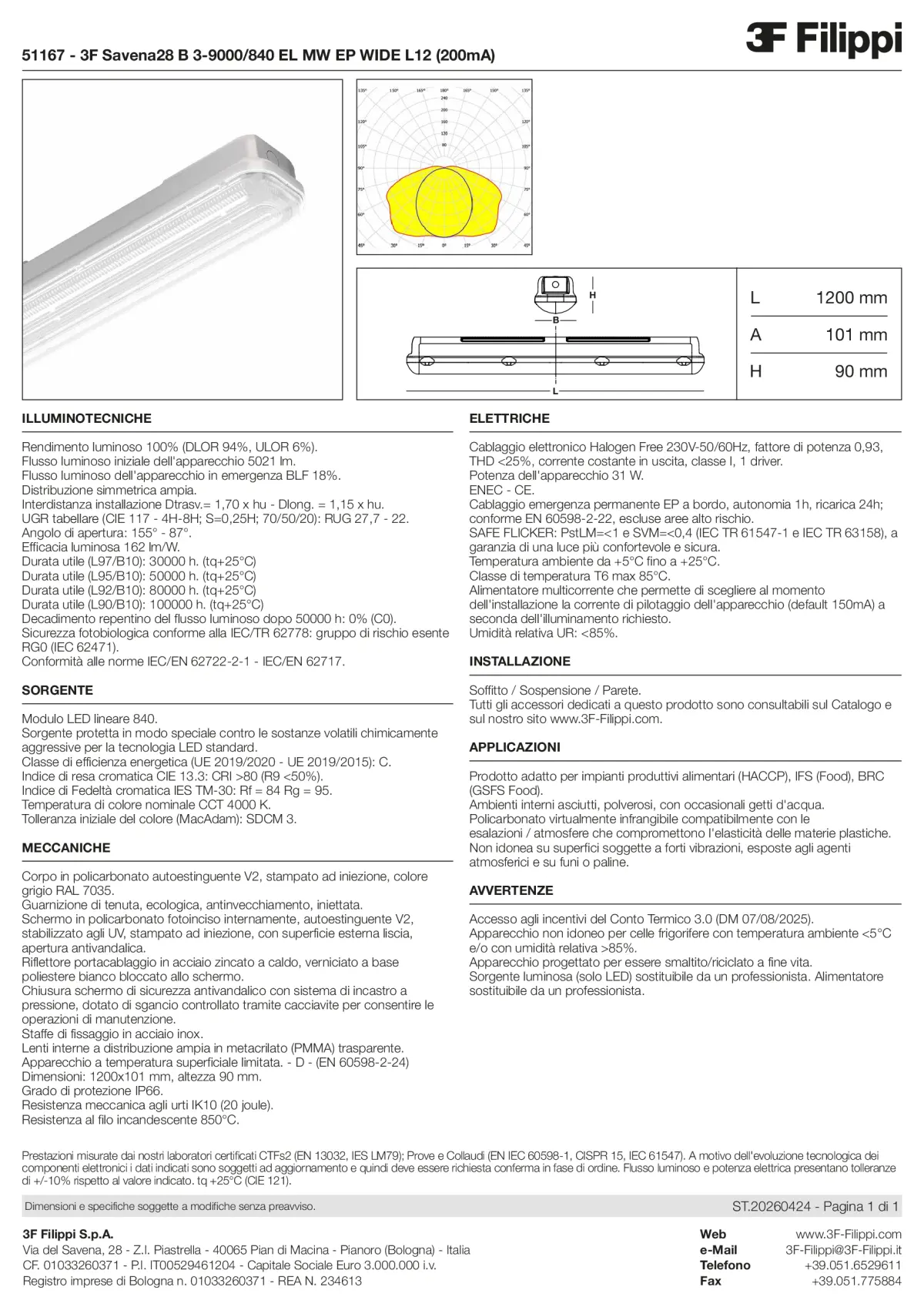 51167 - 3F Savena28 B 3-9000-840 EL MW EP WIDE L12 (200mA) - Datasheet - it