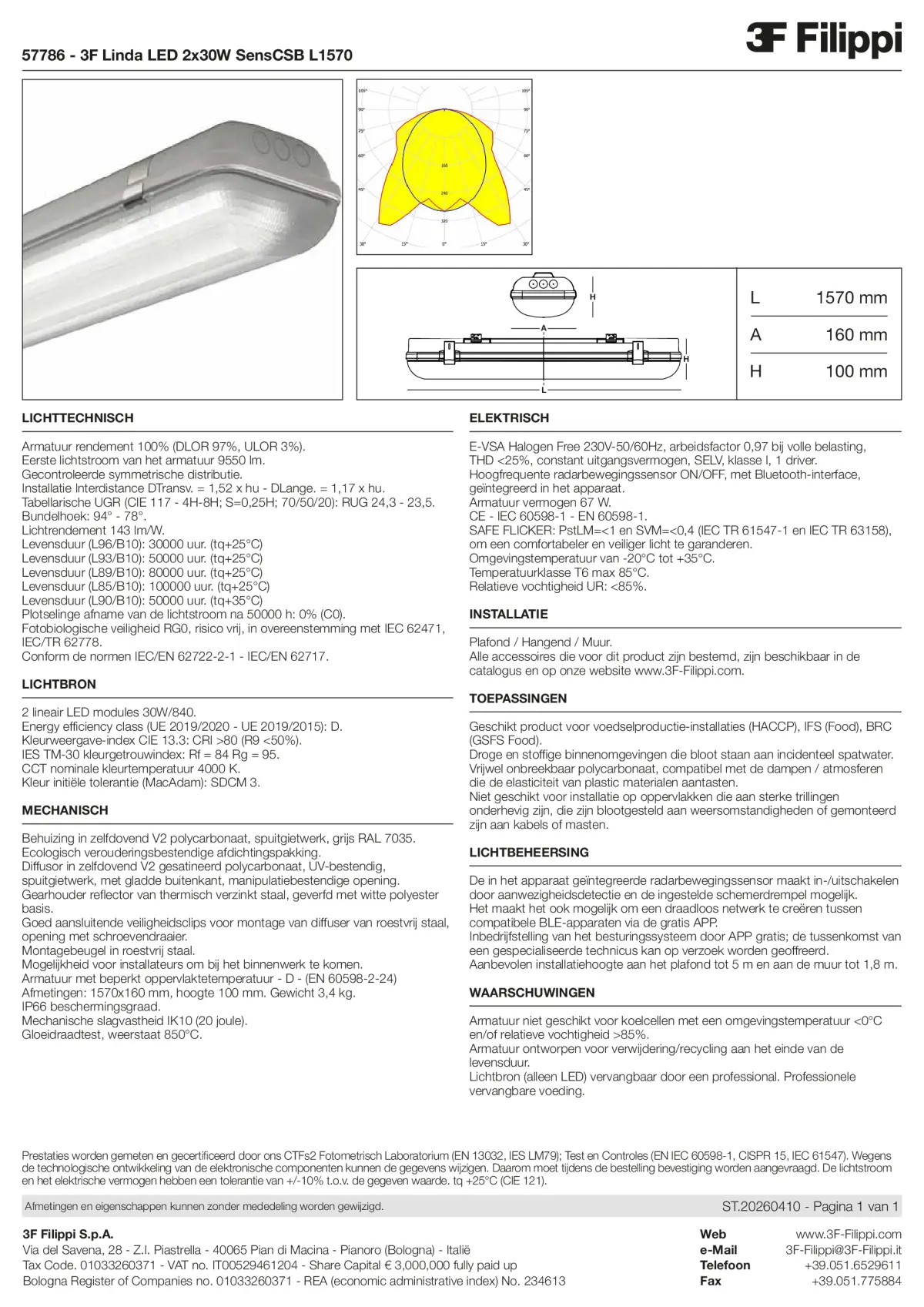 57786 - 3F Linda LED 2x30W SensCSB L1570 - Datasheet - nl