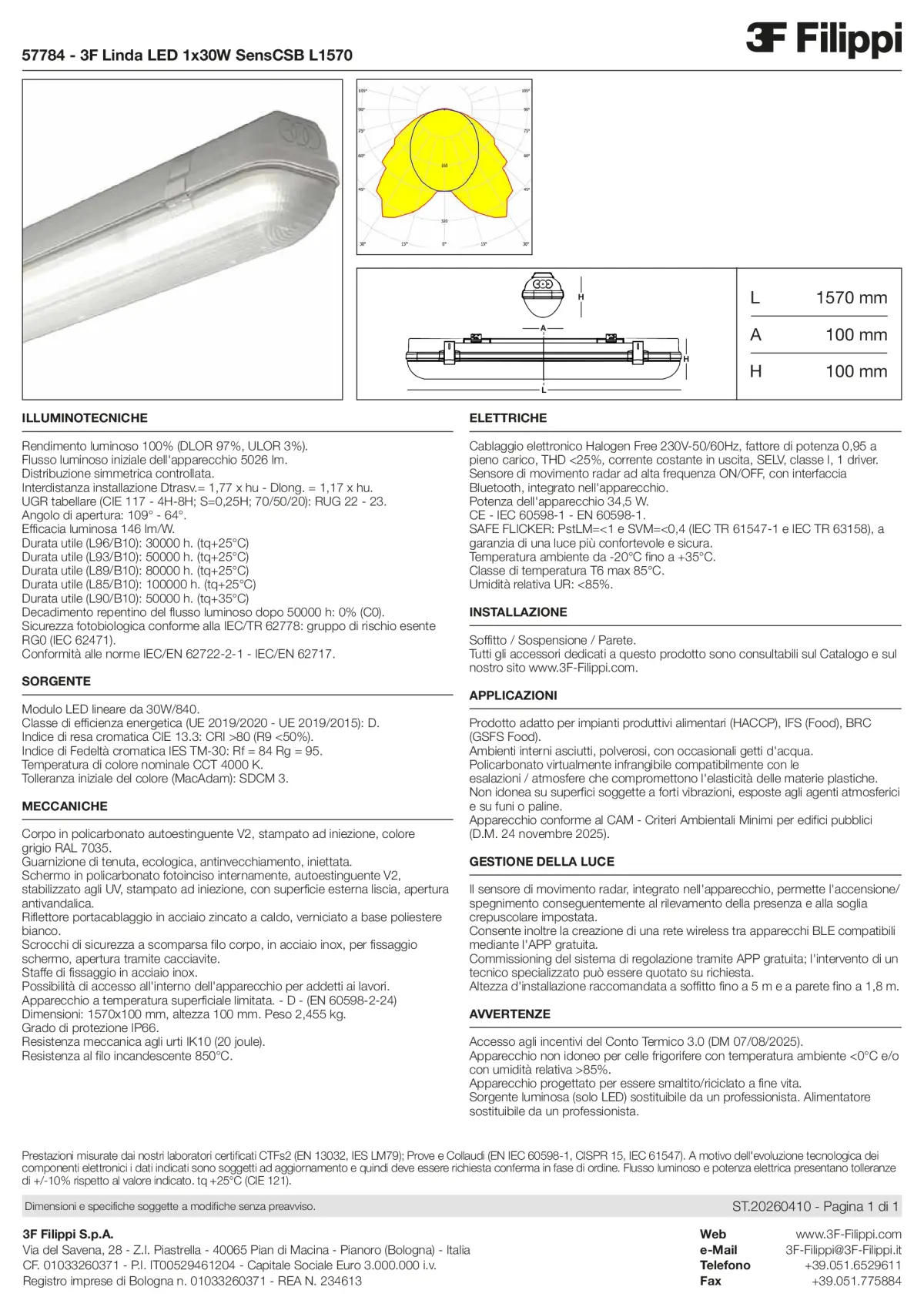 57784 - 3F Linda LED 1x30W SensCSB L1570 - Datasheet - it