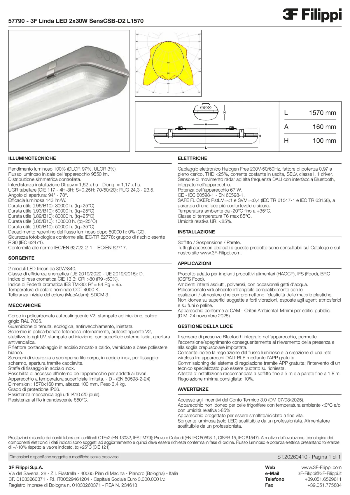 57790 - 3F Linda LED 2x30W SensCSB-D2 L1570 - Datasheet - it
