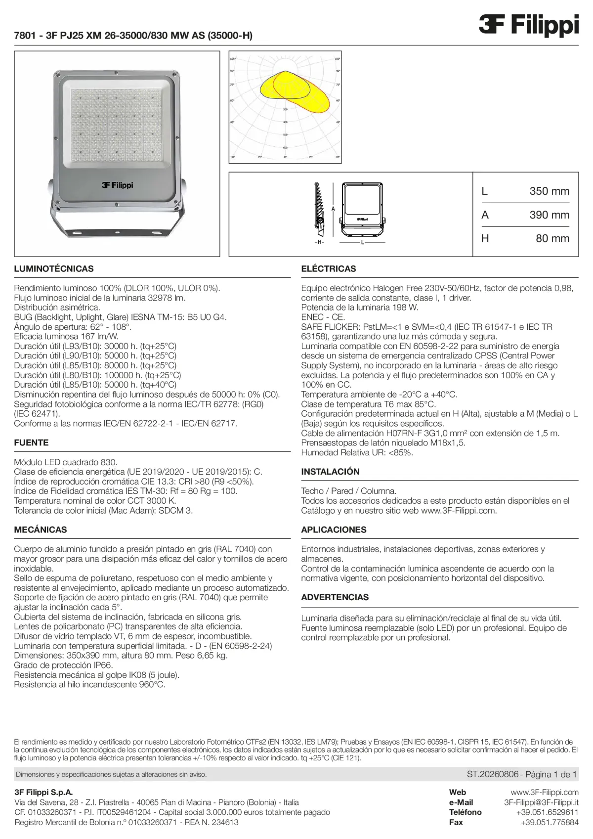 7801 - 3F PJ25 XM 26-35000-830 MW AS (35000-H) - Datasheet - es