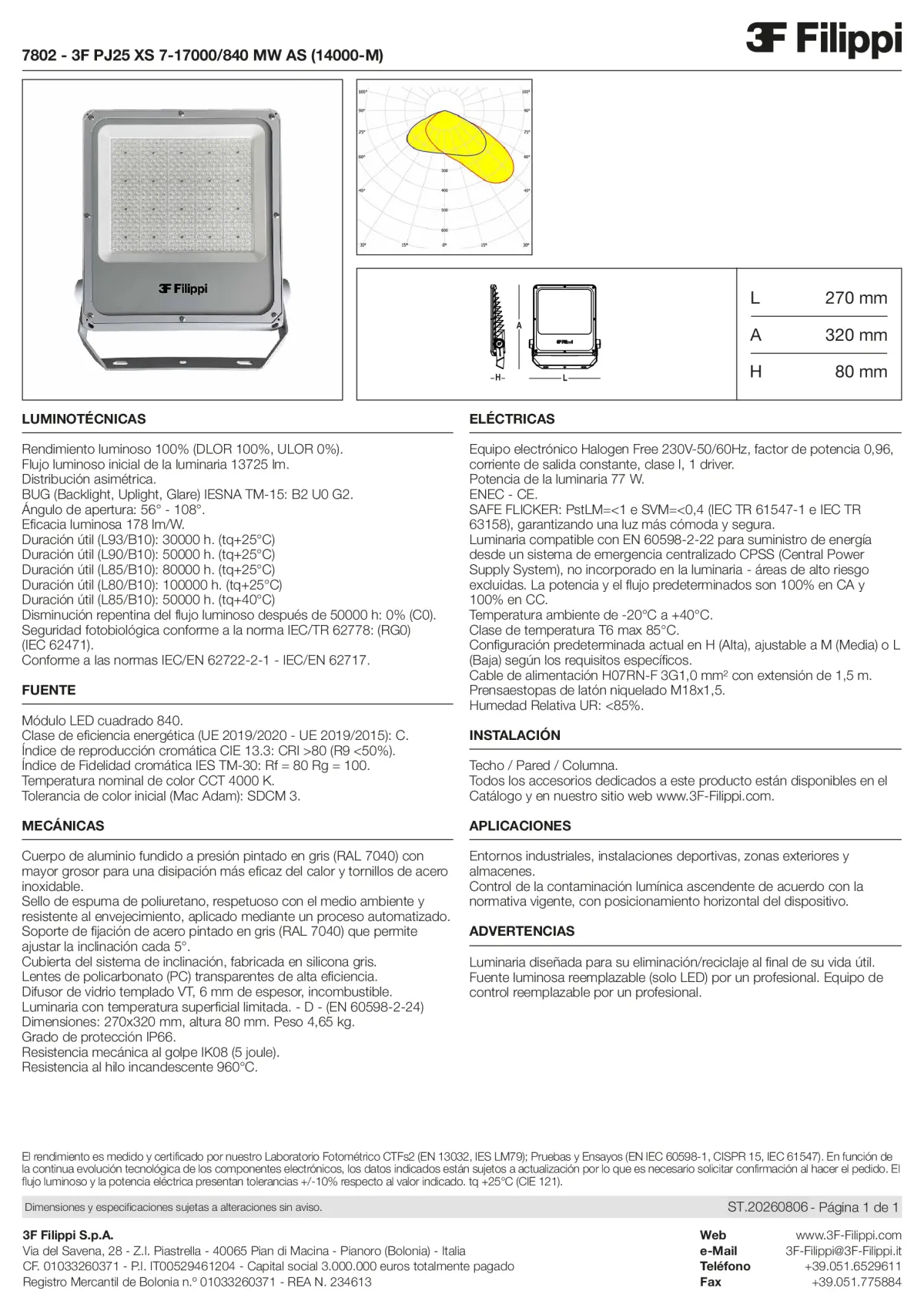 7802 - 3F PJ25 XS 7-17000-840 MW AS (14000-M) - Datasheet - es