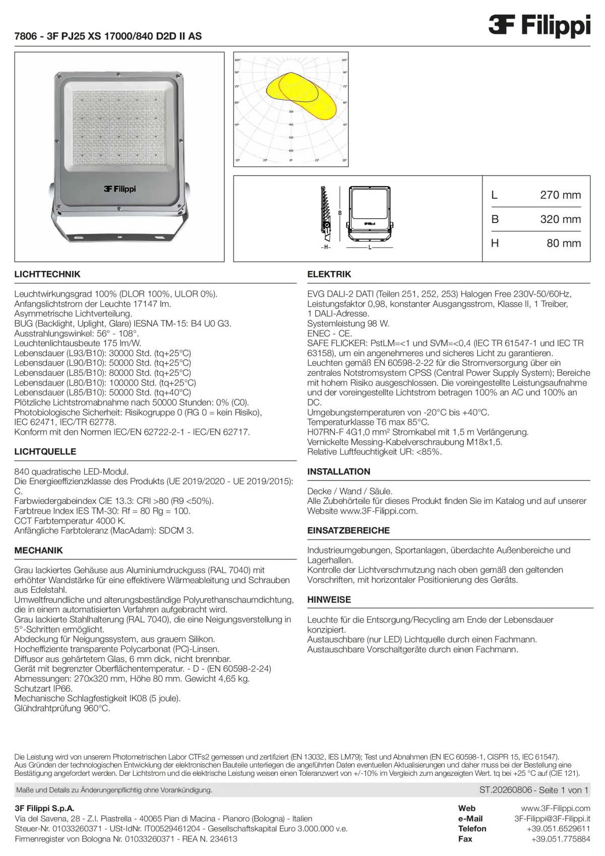 7806 - 3F PJ25 XS 17000-840 D2D II AS - Datasheet - de