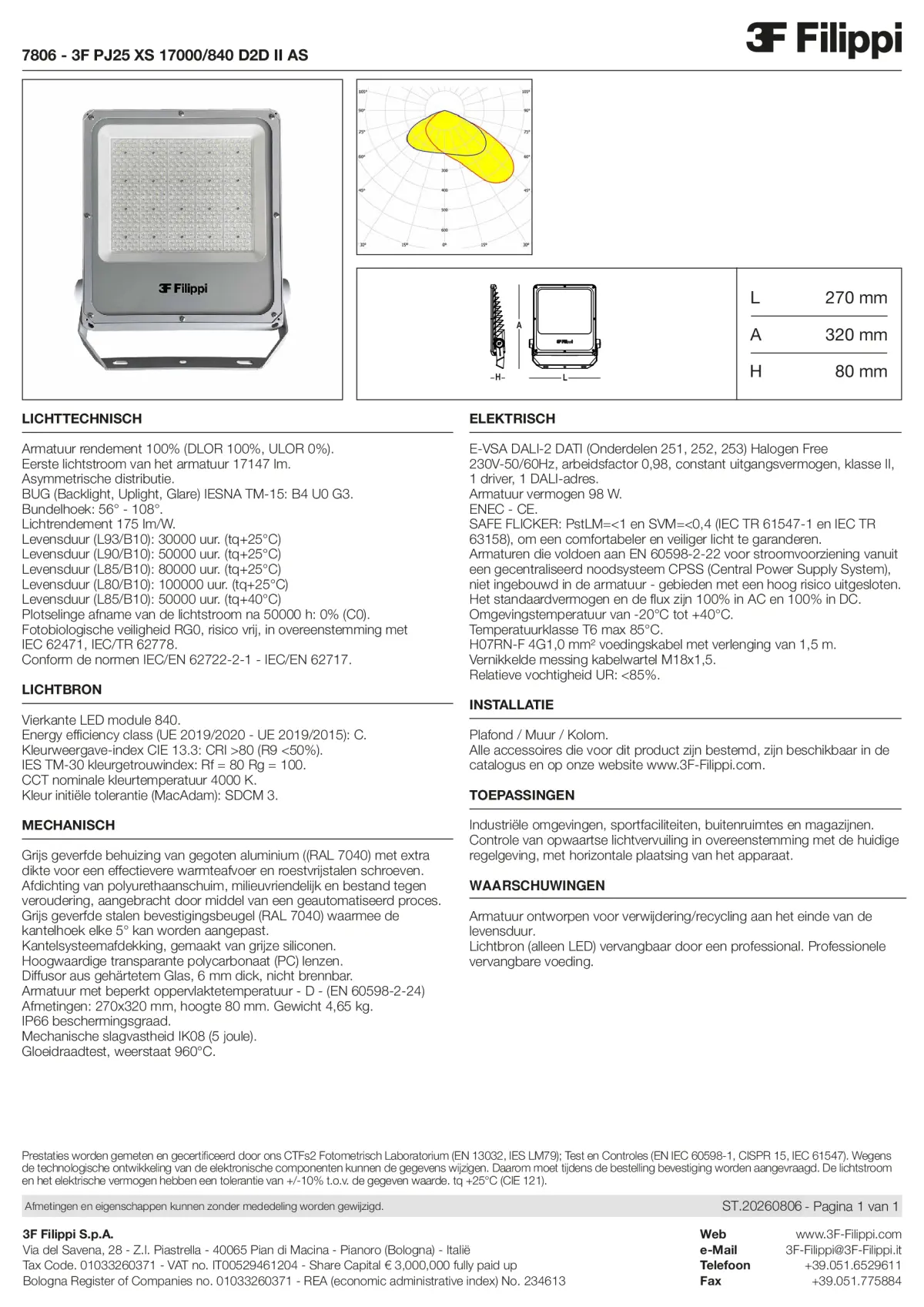 7806 - 3F PJ25 XS 17000-840 D2D II AS - Datasheet - nl