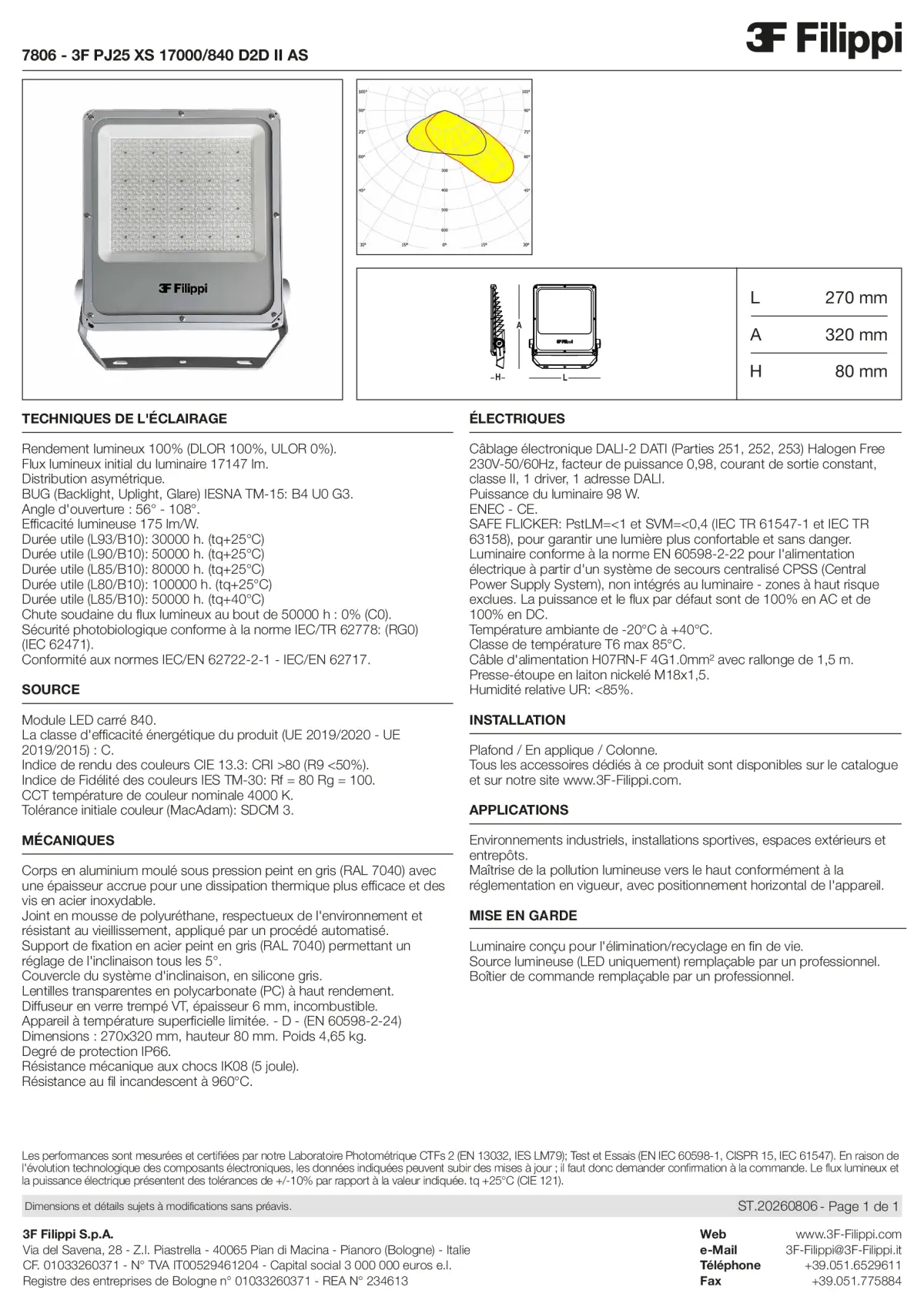 7806 - 3F PJ25 XS 17000-840 D2D II AS - Datasheet - fr