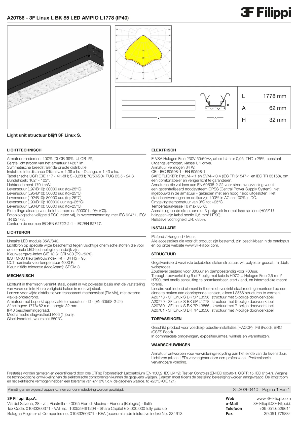 A20786 - 3F Linux L BK 85 LED AMPIO L1778 (IP40) - Datasheet - nl