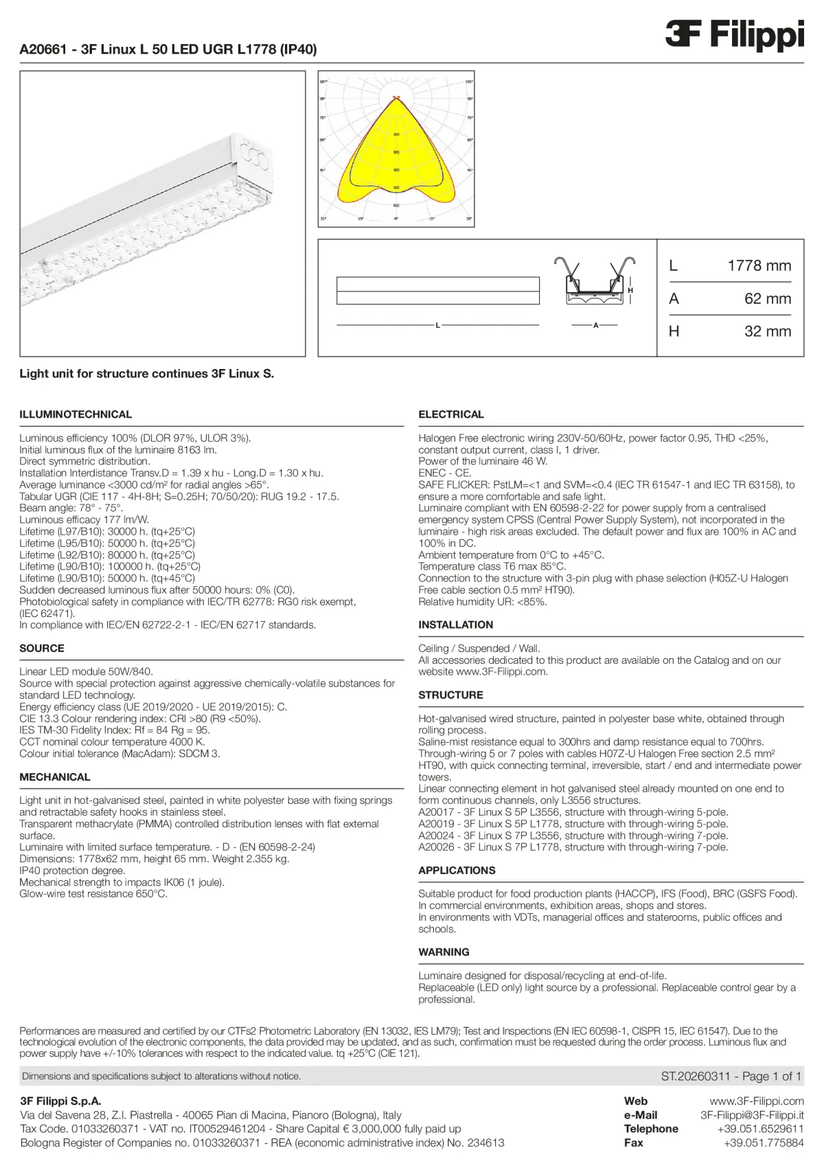 A20661 - 3F Linux L 50 LED UGR L1778 (IP40) - Datasheet - en