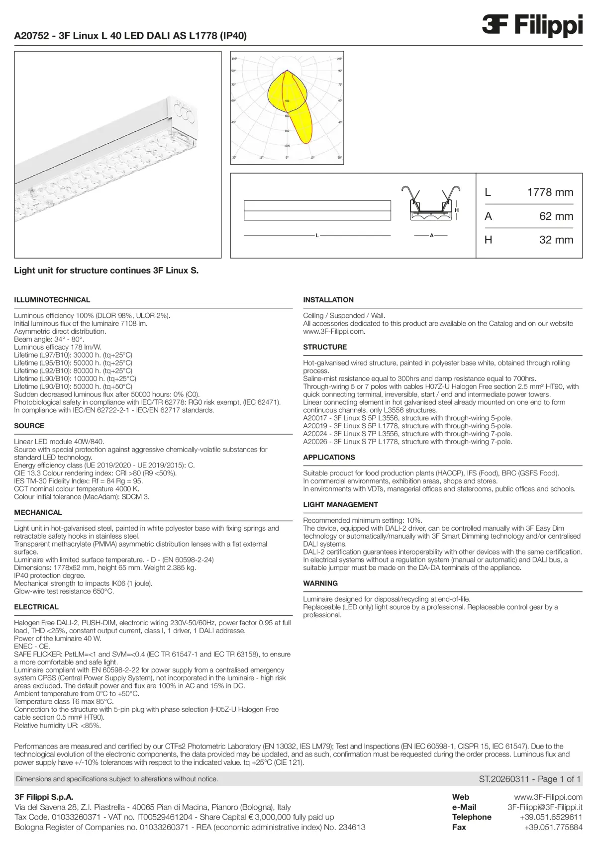 A20752 - 3F Linux L 40 LED DALI AS L1778 (IP40) - Datasheet - en