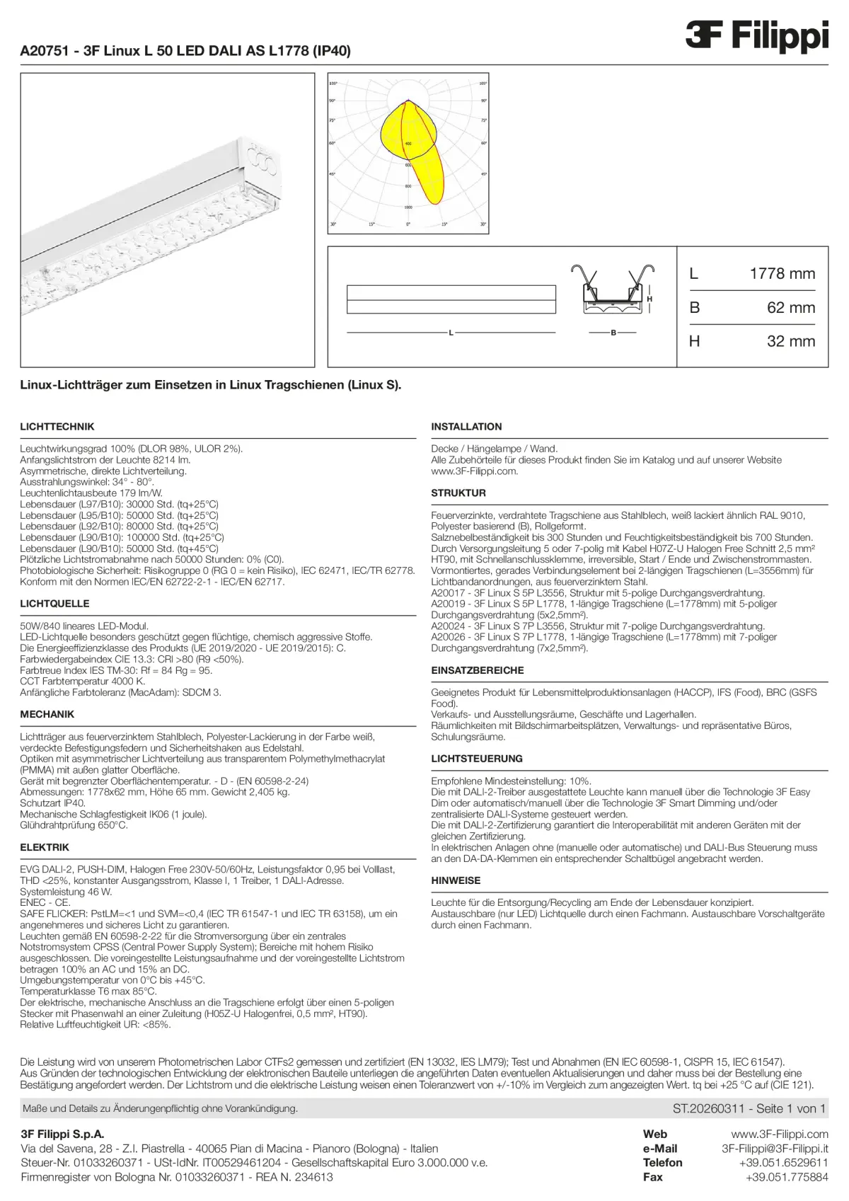 A20751 - 3F Linux L 50 LED DALI AS L1778 (IP40) - Datasheet - de