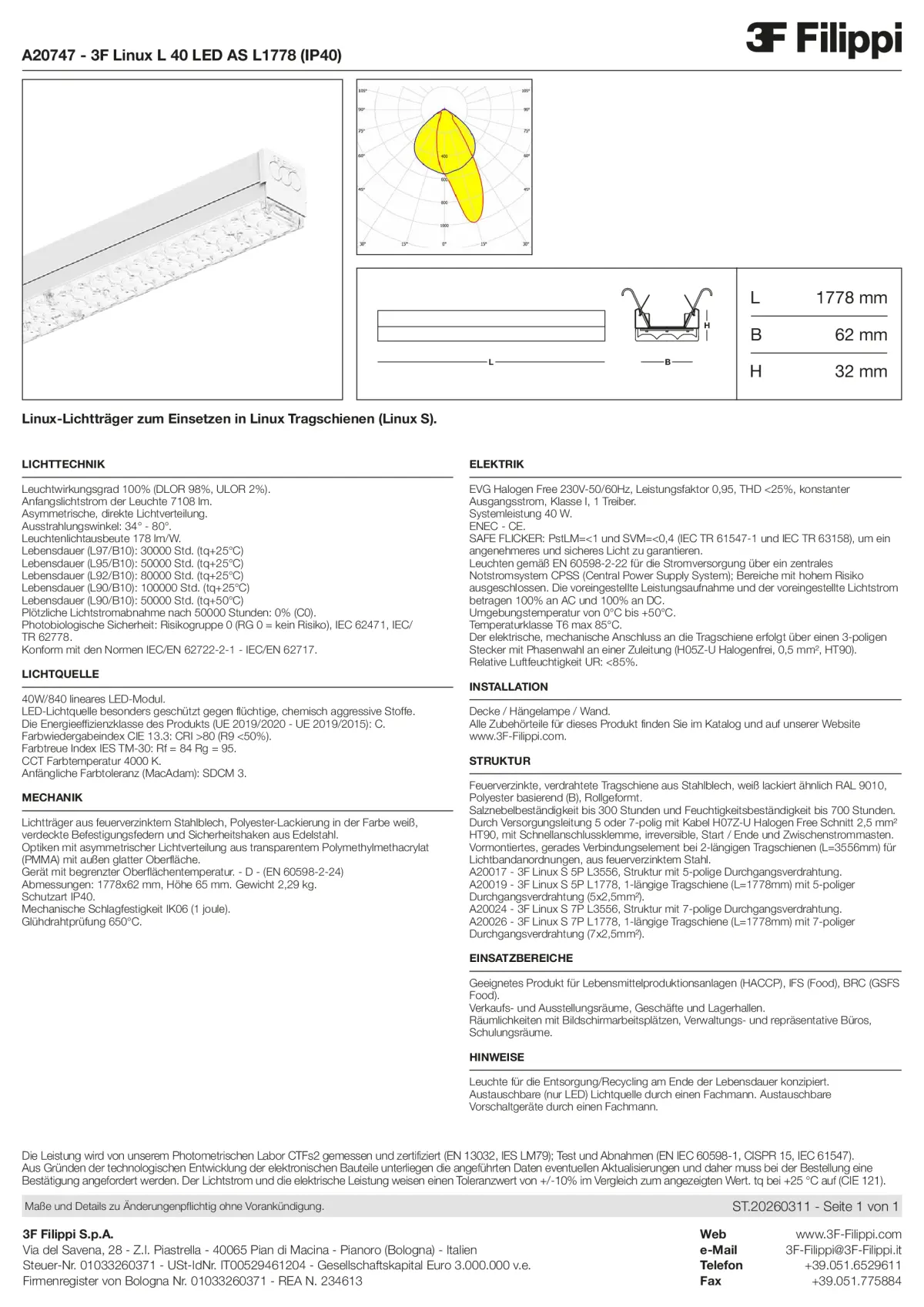 A20747 - 3F Linux L 40 LED AS L1778 (IP40) - Datasheet - de
