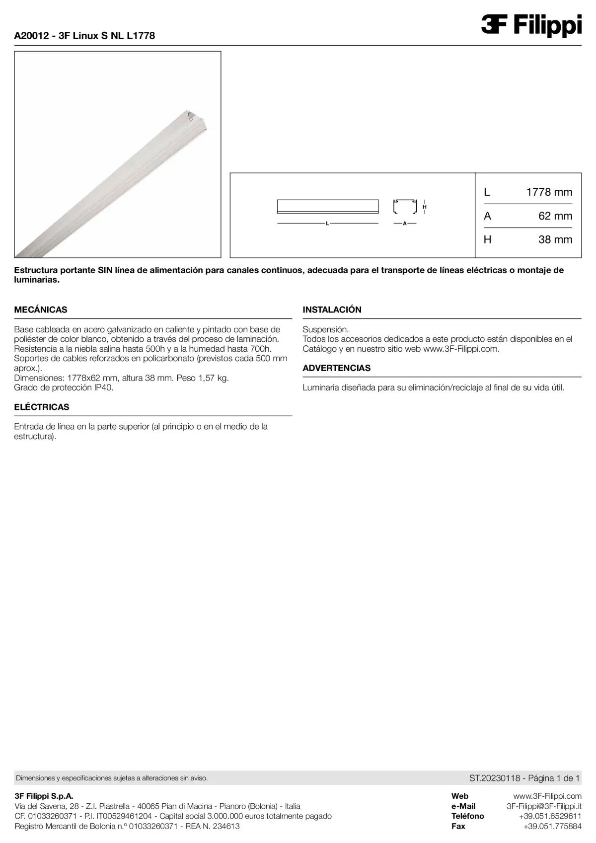 A20012 - 3F Linux S NL L1778 - Datasheet - es