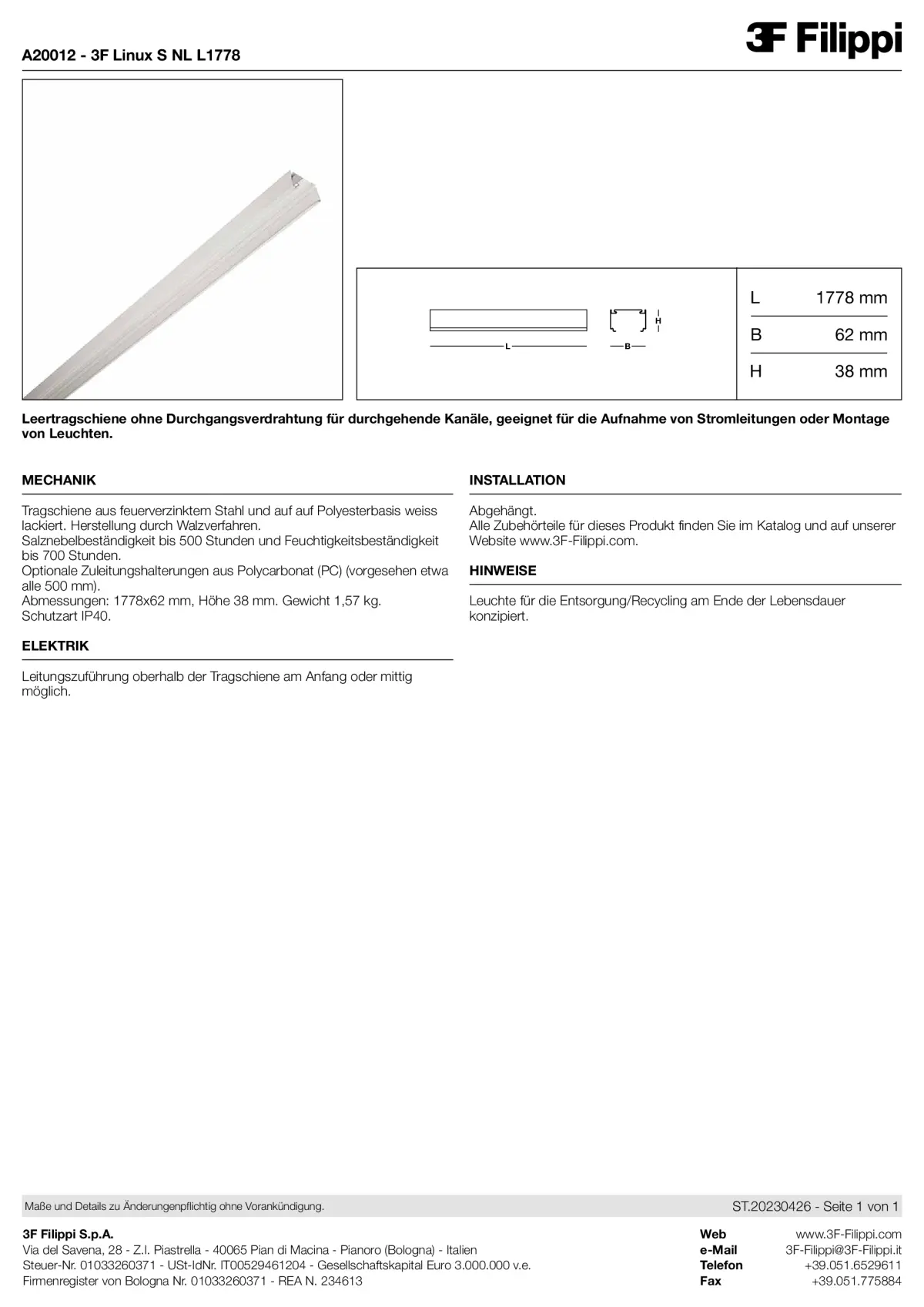 A20012 - 3F Linux S NL L1778 - Datasheet - de