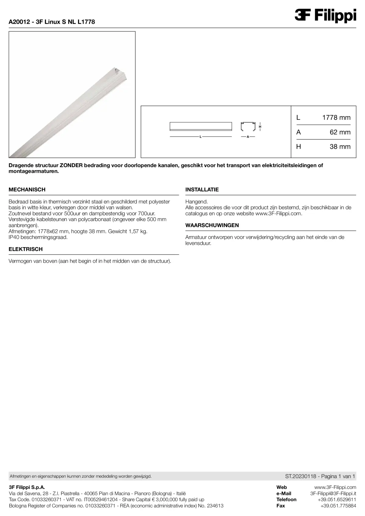 A20012 - 3F Linux S NL L1778 - Datasheet - nl