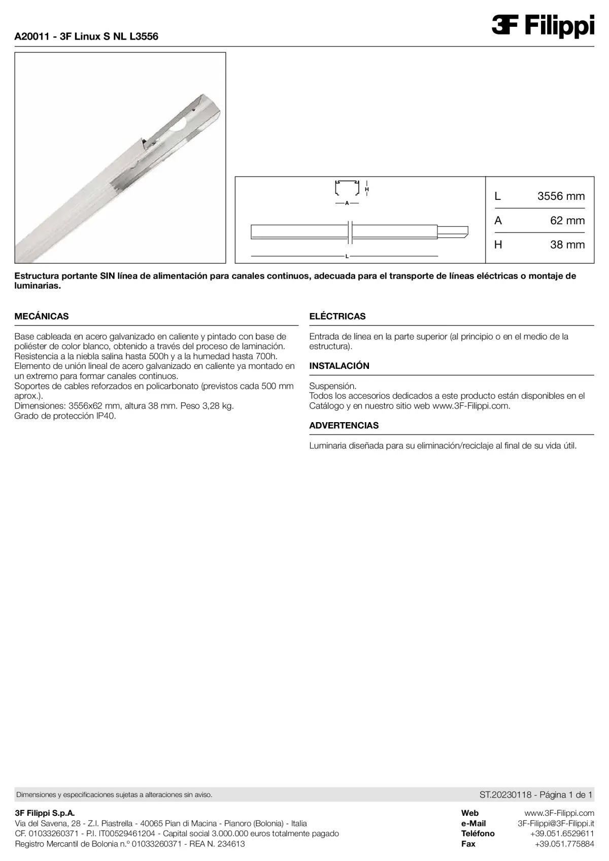 A20011 - 3F Linux S NL L3556 - Datasheet - es