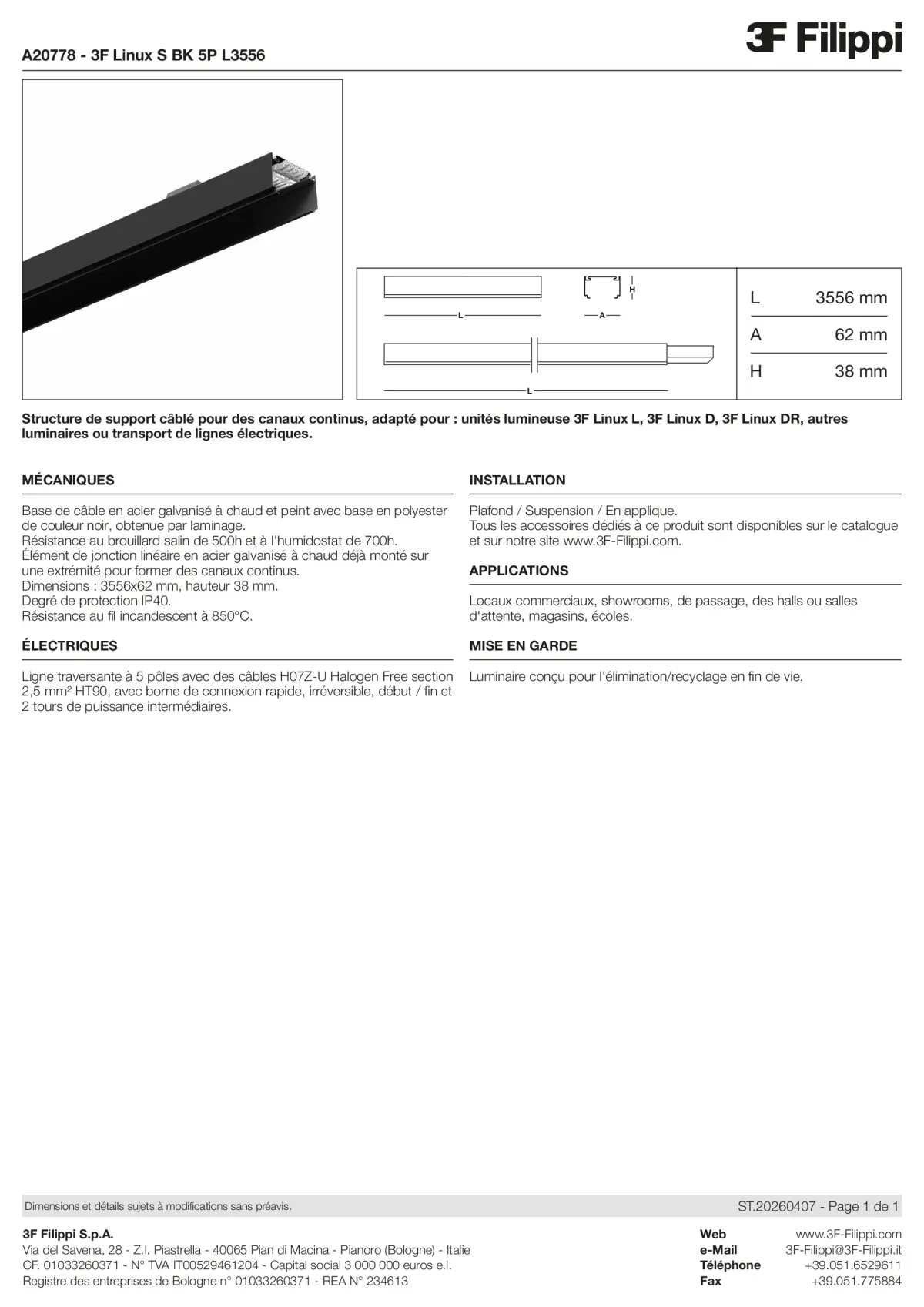 A20778 - 3F Linux S BK 5P L3556 - Datasheet - fr