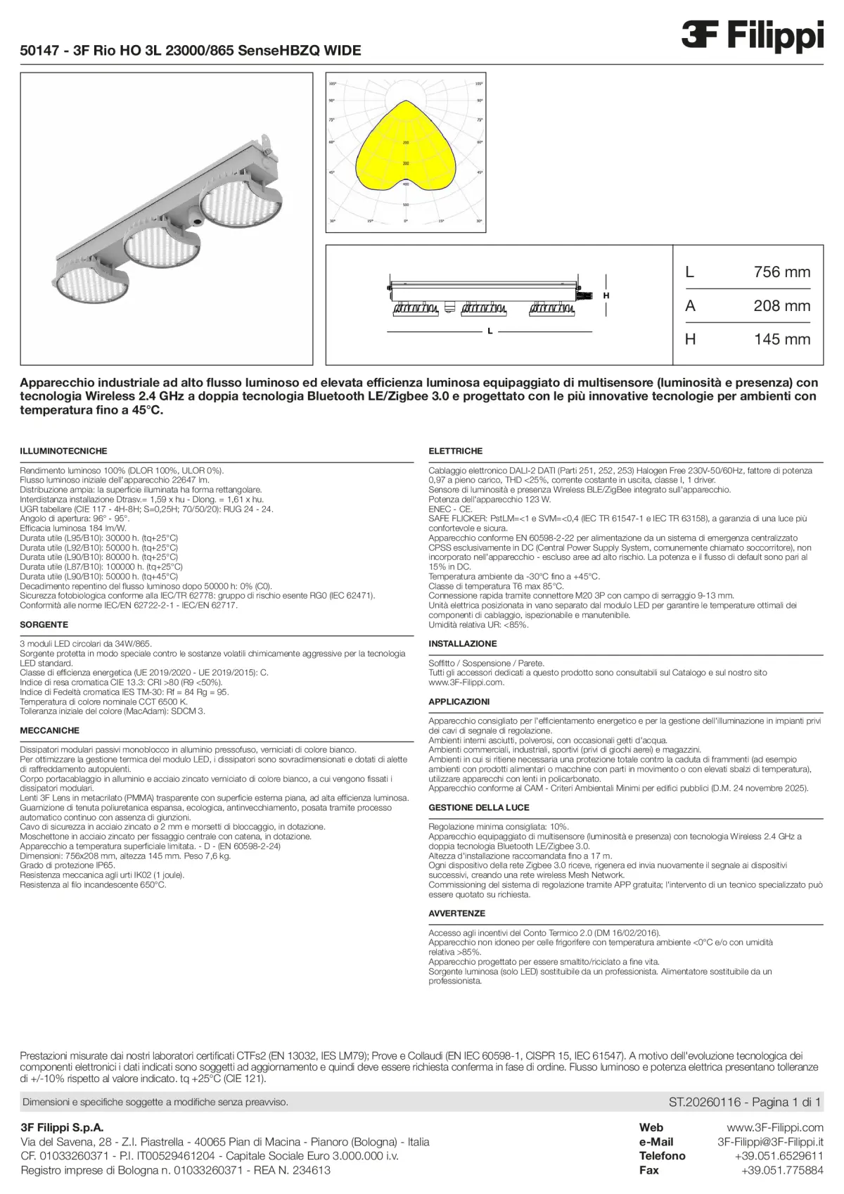 50147 - 3F Rio HO 3L 23000-865 SenseHBZQ WIDE - Datasheet - it