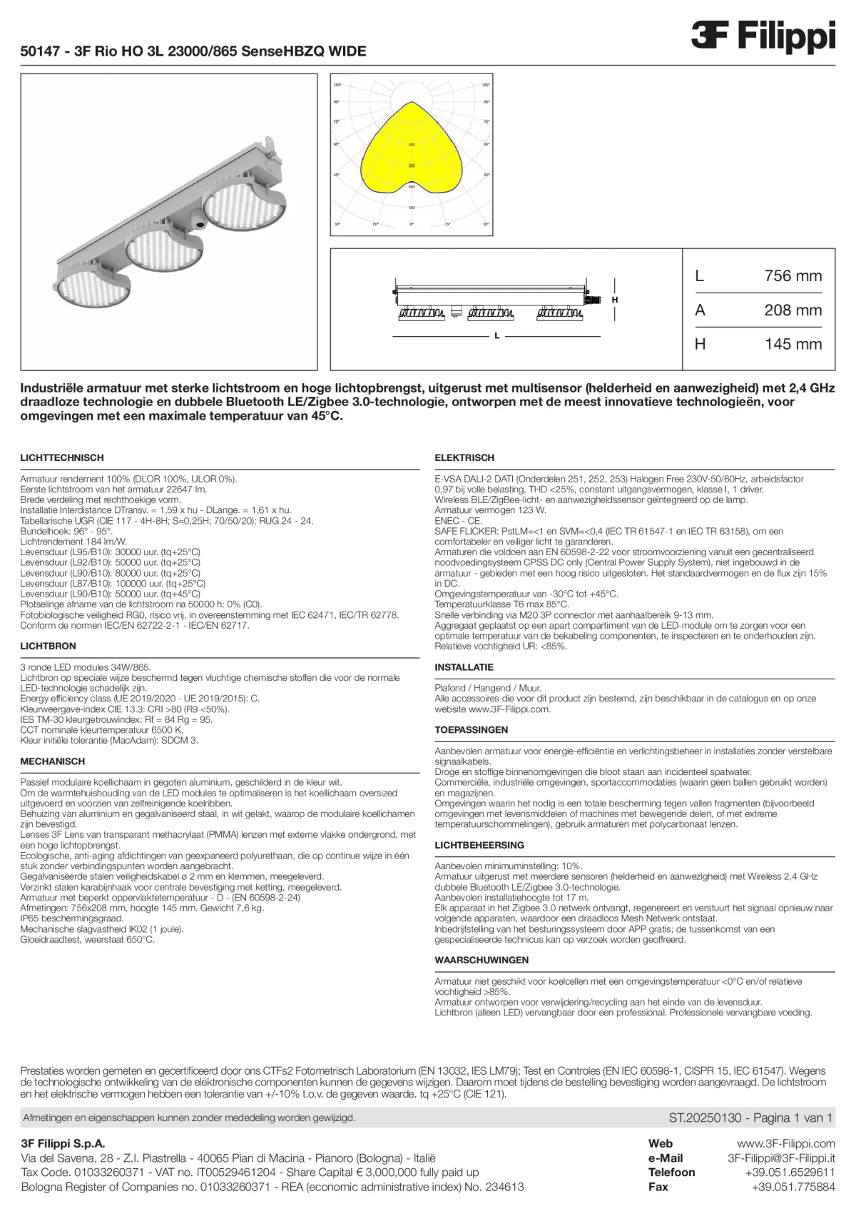 50147 - 3F Rio HO 3L 23000-865 SenseHBZQ WIDE - Datasheet - nl